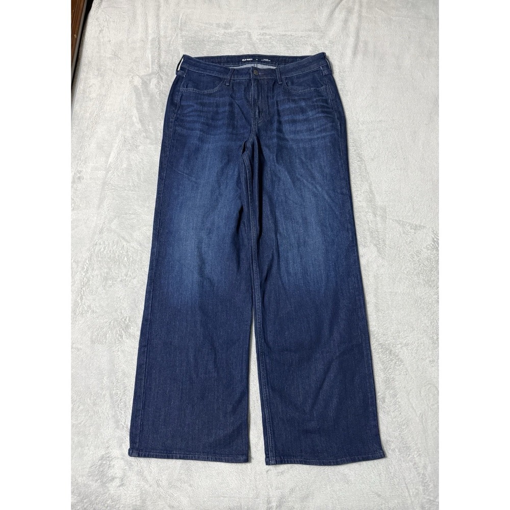 Old Navy Jeans Womens 14 Blue High Rise Wow Wide Leg Medium Wash 32x30